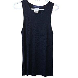 Christan Black Knit Viscose Tank Top Vintage M